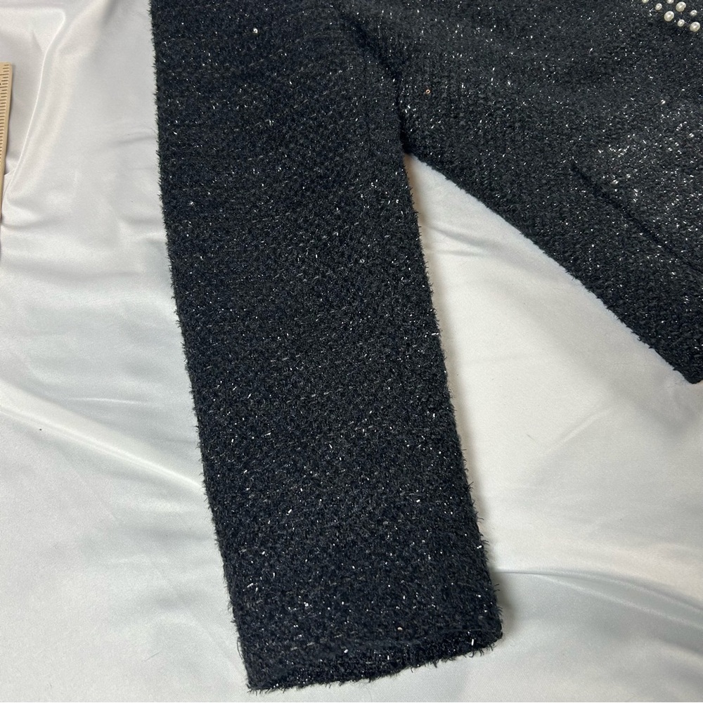 RSVP by Talbots Women’s Black Tweed Pearl-Trim Jacket Elegant Topper Size 10P - Picture 16 of 16